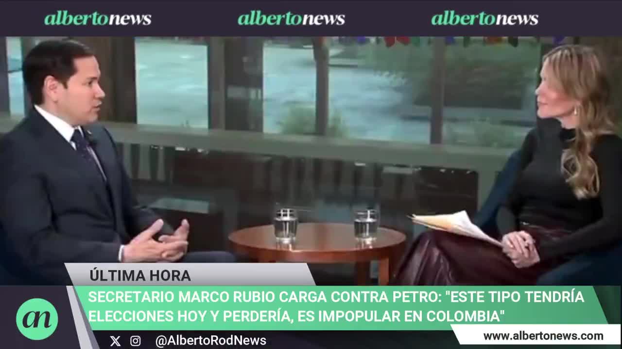 US Secretary of State Marco Rubio lashes out at Gustavo Petro. The overwhelming majority of people in Colombia  don't even like their president. This person would have elections today and lose, he's unpopular in Colombia