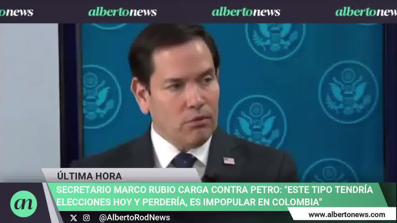 US Secretary of State Marco Rubio lashes out at Gustavo Petro. The overwhelming majority of people in Colombia  don't even like their president. This person would have elections today and lose, he's unpopular in Colombia