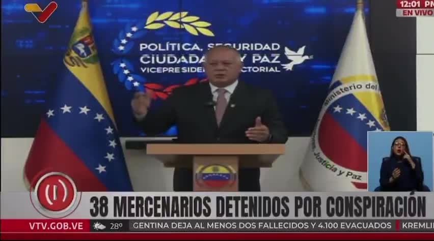Diosdado Cabello announces the suspension of all flights from Colombia to Venezuela, claiming that mercenaries travel there.
