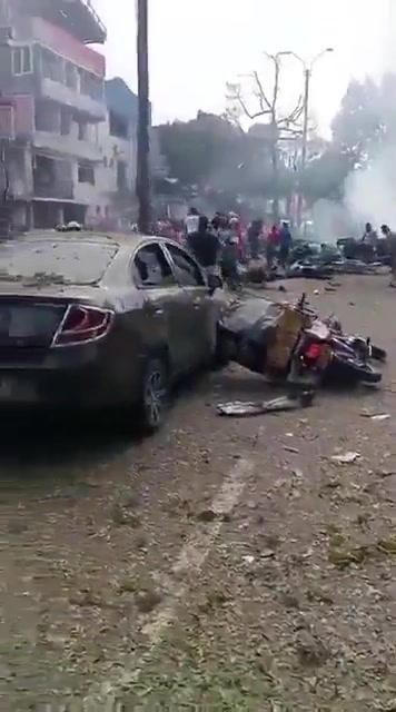 Yesterday in Cali, a bomb planted near a military barracks exploded. And moments earlier, at least seven officers were killed when a police helicopter damaged by a drone exploded.